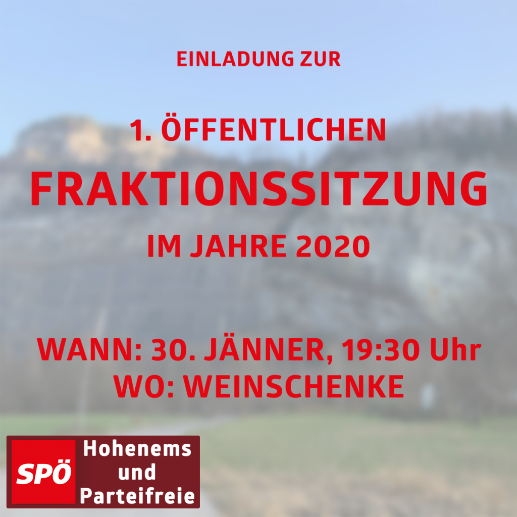 Öffentliche Diskussion - Hohenemser SPÖ und Parteifreie