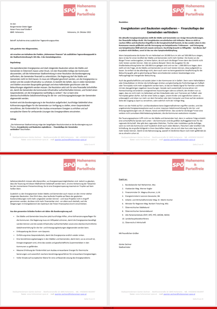 SPÖ Hohenems - Anträge - Stadtvertretung Hohenems- Bild anklicken und lesen!