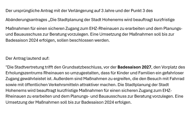 Auszug aus der Niederschrift